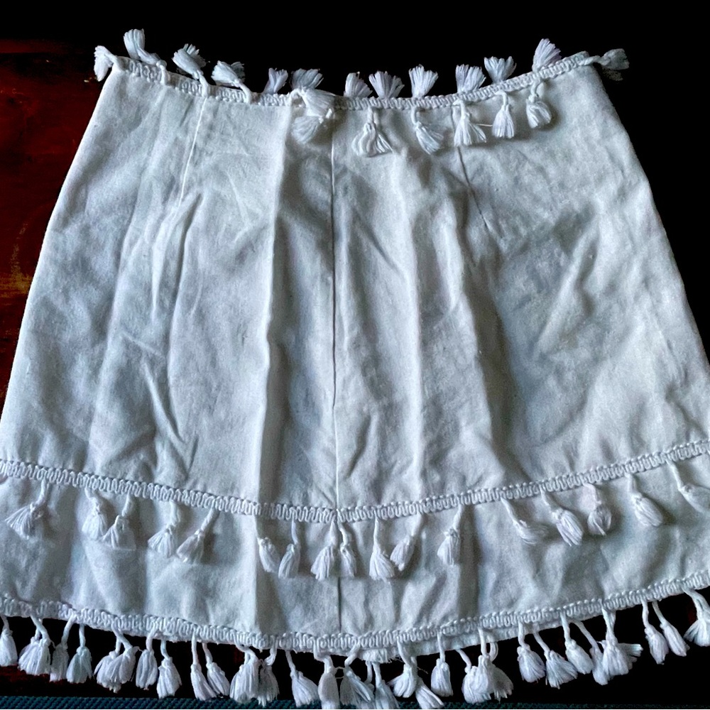 White, Shein tassel skirt, size small